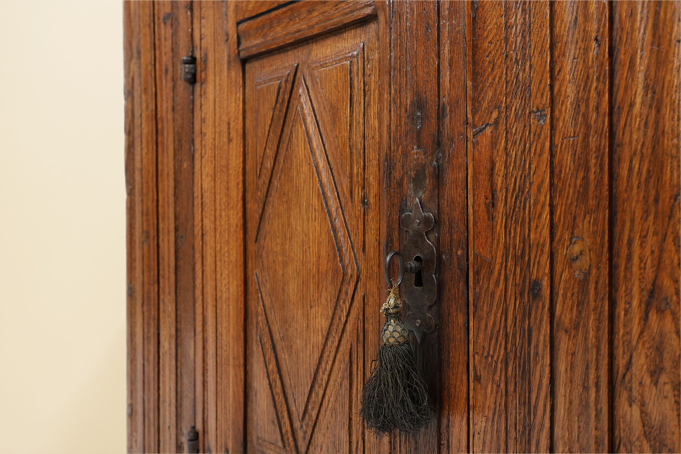 16th Century Belgian hand carved single door cabinet in full oakthumbnail